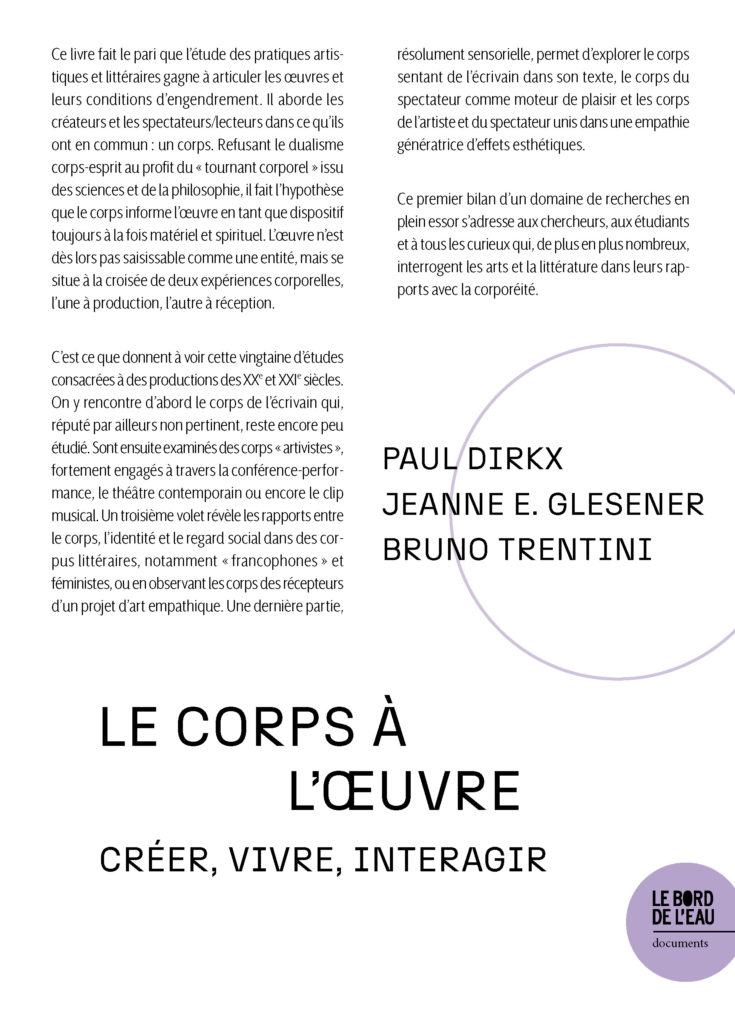 Le corps à l’œuvre
