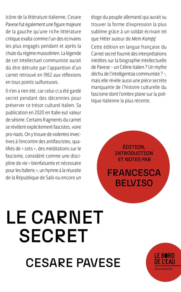 Cesare Pavese, Le carnet secret