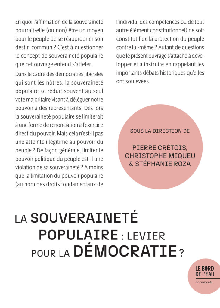 La souveraineté populaire : levier pour la démocratie ?
