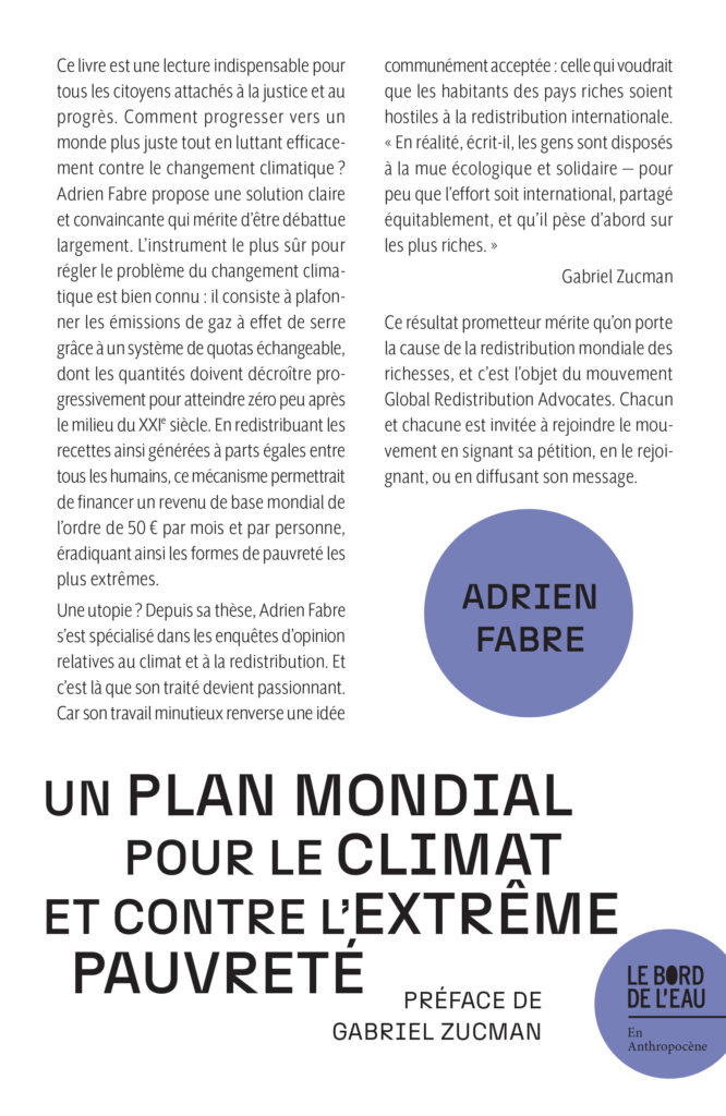 Un Plan mondial pour le climat et contre l’extrême pauvreté