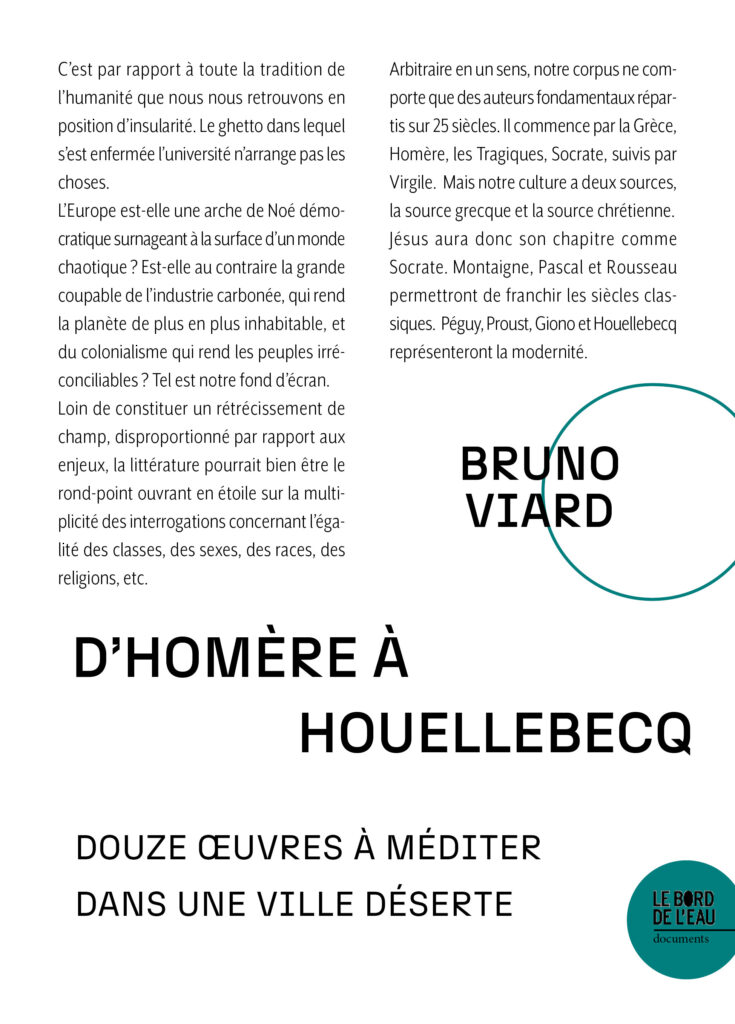 D’Homère à Houellebecq