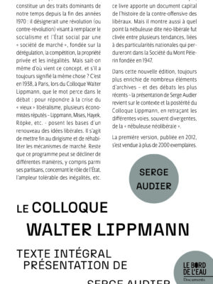Le Colloque Walter Lippmann // nouvelle édition
