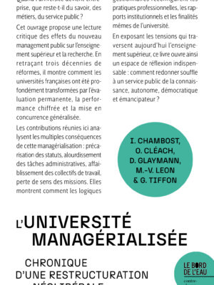 L’université managérialisée. Chronique d’une restructuration néolibérale